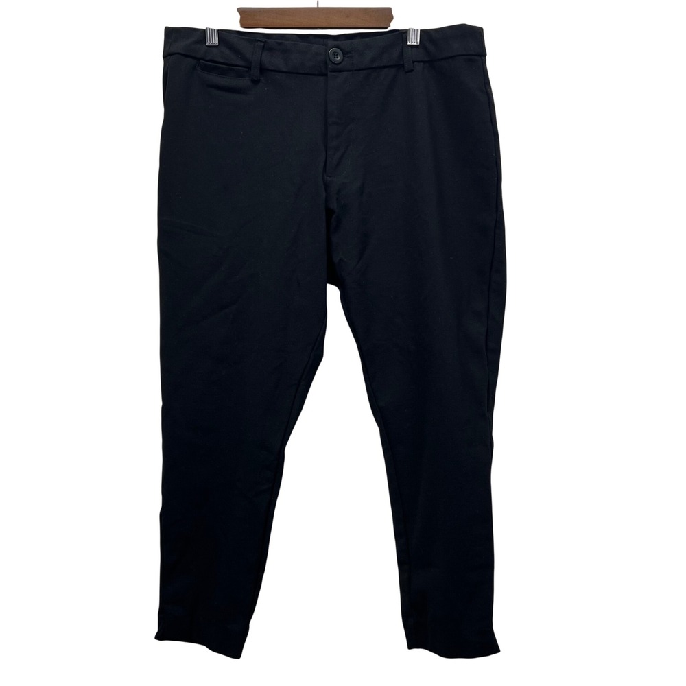 KUT from the Kloth Women Black Ankle Straight Leg Trouser Pants Size 14W Stretch